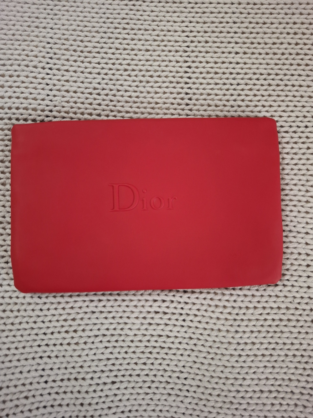 Dior Red Embossed Cosmetic Pouch